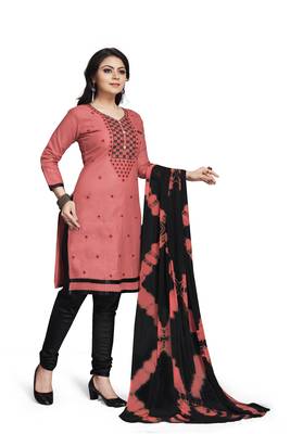Light-pink embroidered cotton silk salwar 3