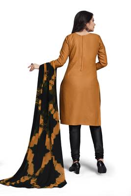Brown embroidered cotton silk salwar 4
