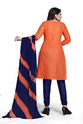 Orange embroidered cotton silk salwar 4