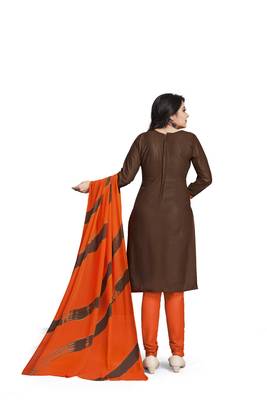 Brown embroidered cotton silk salwar 4