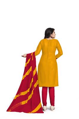 Yellow embroidered cotton silk salwar 4