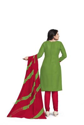Green embroidered cotton silk salwar 4