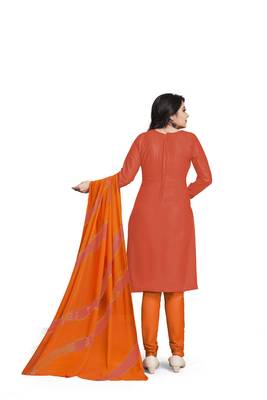 Peach embroidered cotton silk salwar 4