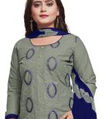 Grey embroidered cotton silk salwar