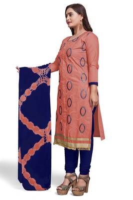 Light-pink embroidered cotton silk salwar 3