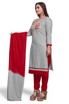 Grey embroidered cotton silk salwar 3