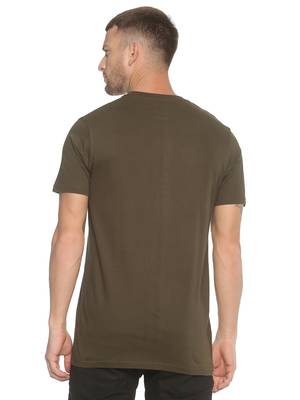 Green Printed Cotton Knitted Stretch Men Tshirts 2
