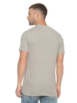 Grey Printed Cotton Knitted Stretch Men Tshirts 2