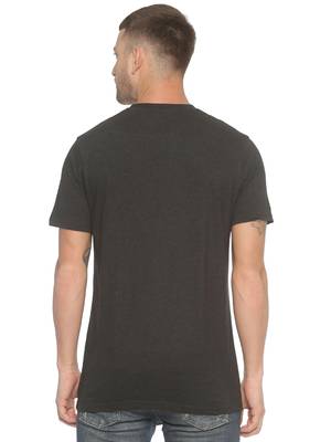 Dark Grey Printed Cotton Knitted Stretch Men Tshirts 2