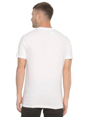 White Plain Cotton Knitted Stretch Men Tshirts 2