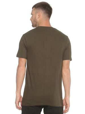 Green Plain Cotton Knitted Stretch Men Tshirts 2