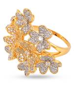 Floral Designer Fancy Partywear Clubwear Cocktail Ring For Women And Girls