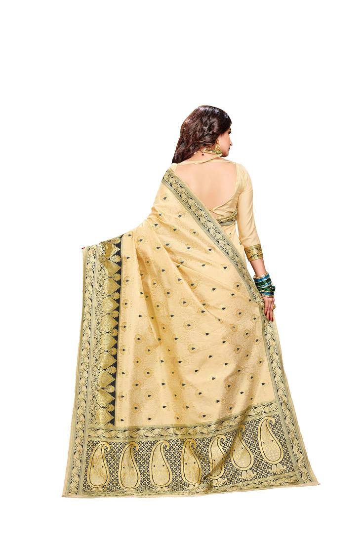 Designer Kanchipuram Banarasi Silk Saree With Blouse