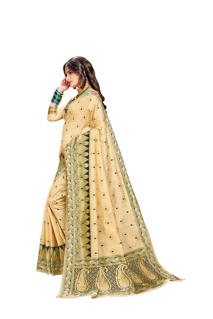 Designer Kanchipuram Banarasi Silk Saree With Blouse