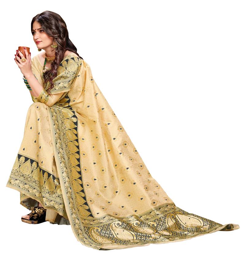 Designer Kanchipuram Banarasi Silk Saree With Blouse