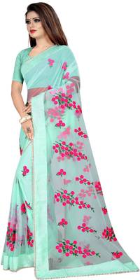 Pista Women's Net Designer Embroidery Saree With Blouse 2
