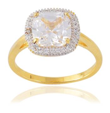 Classic Designer Stylish Daily Office Wear Gold Plated Solitaire Ring For Women Girls 1