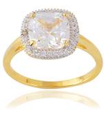 Classic Designer Stylish Daily Office Wear Gold Plated Solitaire Ring For Women Girls