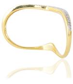Stylish Fancy Partywear Clubwear Designer Two Finger Gold Plated Cocktail Ring For Women Girls