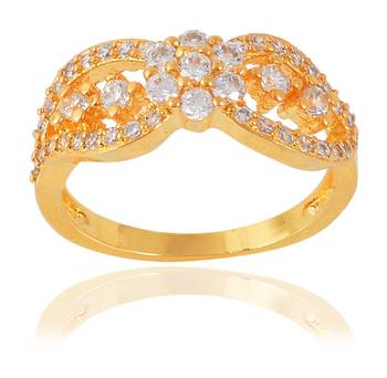 Fashion Artificial Fancy Party Wear Daily Wear Designer Gold Plated Ring For Women 1