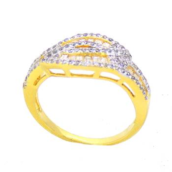 Stylish Fancy Classic Designer High Quality Gold Plated Metal Band Ring For Her Women Girls Girlfriend 2