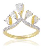 Designer Fancy Partywear Stylish Gold Plated Metal Ring For Women Girls