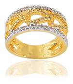Trendy Stylish Designer Gold Plated American Diamonds Band Ring For Women Girls