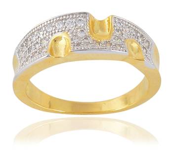 Fashionable Designer Stylish American Diamonds Gold Plated Ring For Women Girls 1