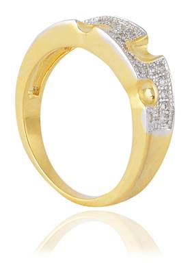 Fashionable Designer Stylish American Diamonds Gold Plated Ring For Women Girls 2