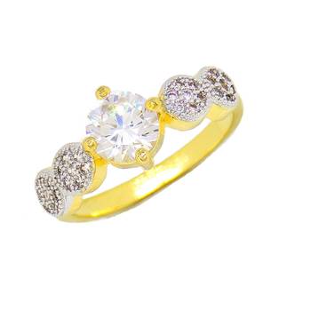 Classic Designer Stylish Daily Office Wear Gold Plated Solitaire Ring For Women Girls 1