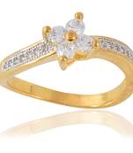 Stylish American Diamonds Designer Gold Plated Ring For Women Girls