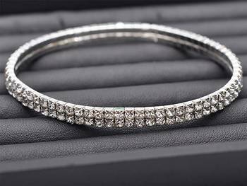 Silver cubic zirconia anklets 1