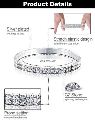 Silver cubic zirconia anklets 5