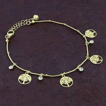 Gold cubic zirconia anklets 1