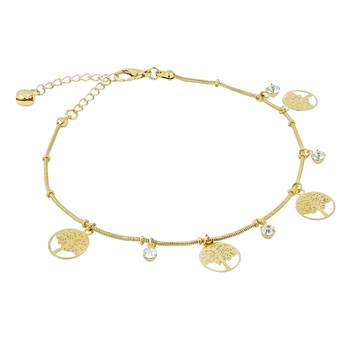Gold cubic zirconia anklets 2