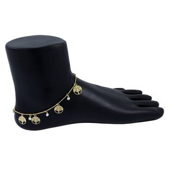 Gold cubic zirconia anklets 3
