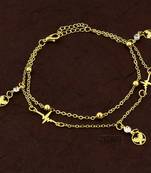 Gold cubic zirconia anklets