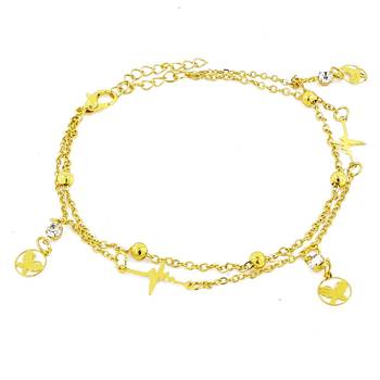 Gold cubic zirconia anklets 2