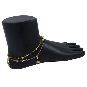 Gold cubic zirconia anklets 3