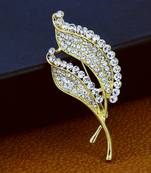 Gold cubic zirconia brooch