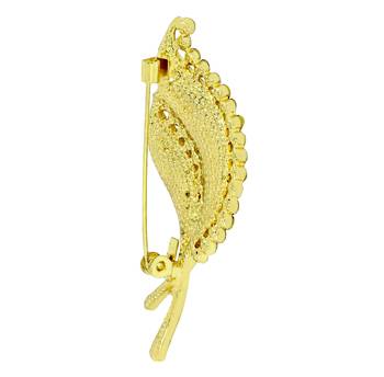 Gold cubic zirconia brooch 3