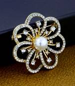 Pink cubic zirconia brooch