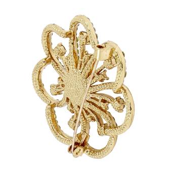 Pink cubic zirconia brooch 3