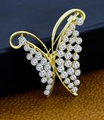 Gold cubic zirconia brooch