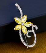 Yellow cubic zirconia brooch