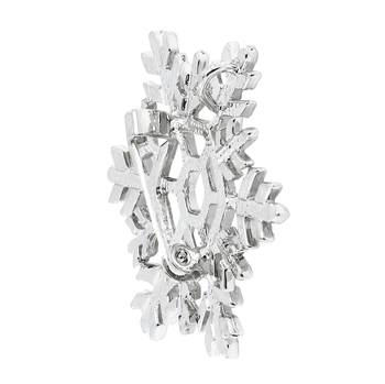 Silver cubic zirconia brooch 3