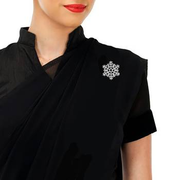 Silver cubic zirconia brooch 4