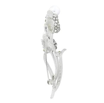 Silver cubic zirconia brooch 3