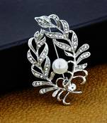 Silver cubic zirconia brooch