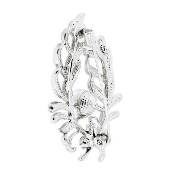 Silver cubic zirconia brooch 3